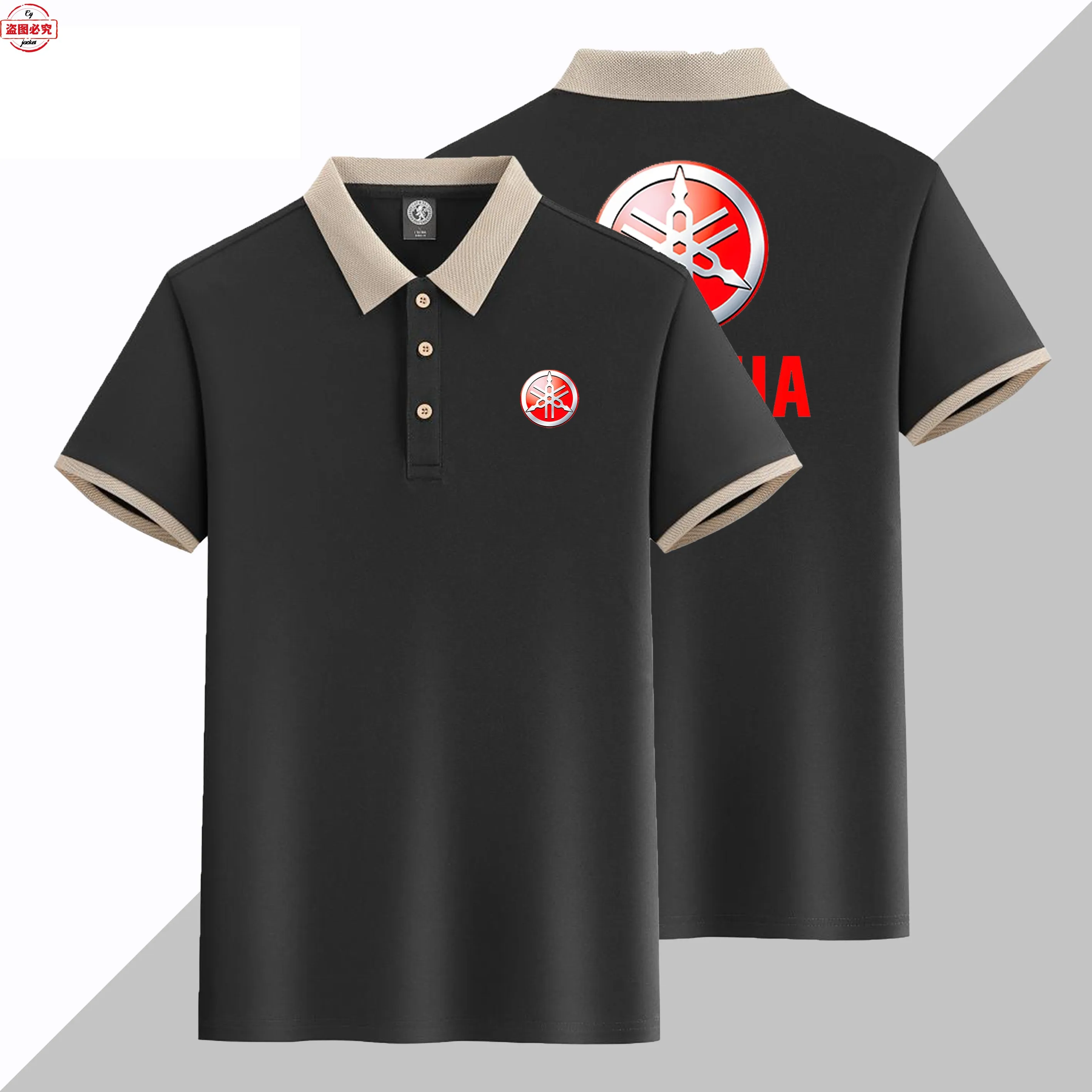

European Size Motorcycle Logo Print Yamaha Men's Business Short Sleeved Sports T-shirt, Polo Shirt, Cycling Clothes,work Clothes