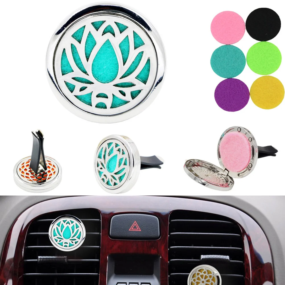 

2pcs Lotus Shape Car Air Freshener Clip Aromatherapy Diffuser For Auto Vent Decoration Essential Oil Perfume Locket High