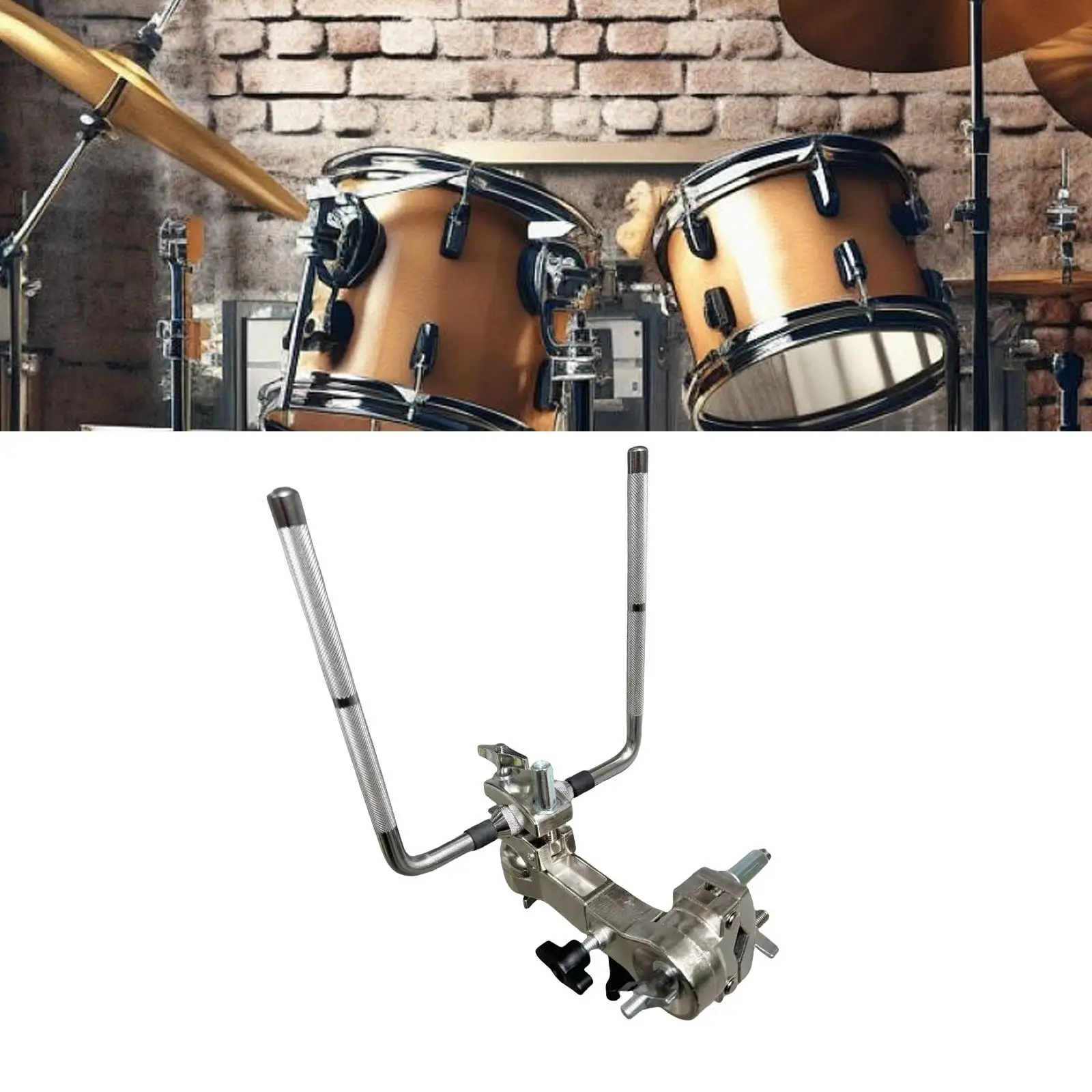 

Cymbal Attachment Arm Drum Extension Clamp Holder Double L Rod Cymbal Holder for Drum Cymbal Percussion Instrument Accessory