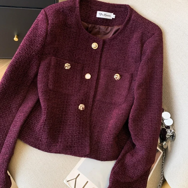 

Red Fragrant Wind Sweet Coat Women's Spring Autumn 2025 New Short Jackets