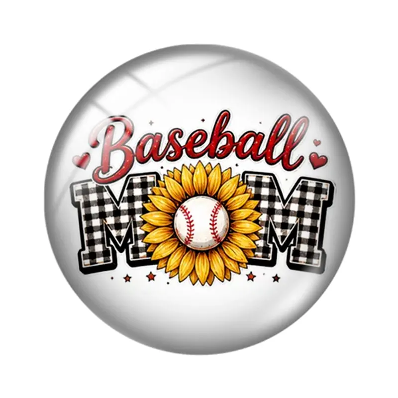 Baseball Mom  12/18/20/25mm glass cabochon  bracelet pendant rings for jewelry demo earrings back Making findings