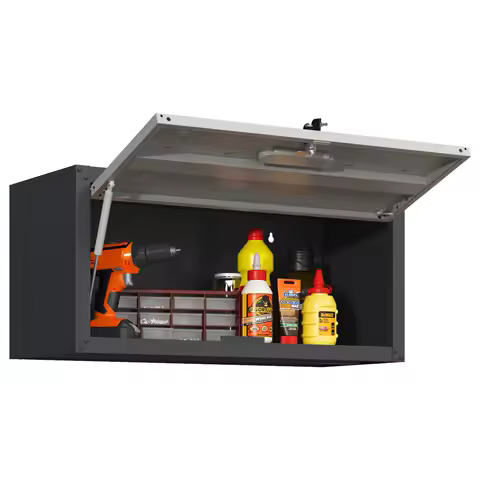 Versatile metal wall cabinet, wall-mounted utility cabinet with lockable door, suspended steel tool cabinet, suitable for garage