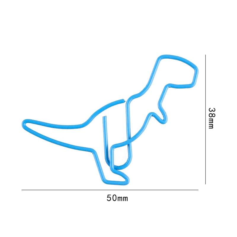 Clips de papel de dinosaurio, marcapáginas, suministros de oficina bonitos, horquillas, Clip de papel de Metal, accesorios creativos de papelería de oficina, marcador de libros