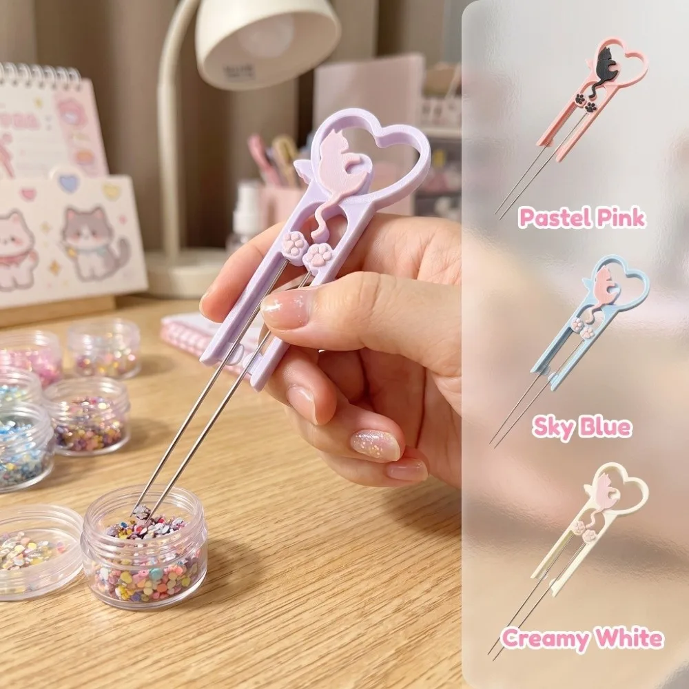 DIY Handheld Tool Cat Perler Bead Placement Pen Convenience High Quality Double Needle Pen Dual Tip Smooth Collage Bead Tool DIY