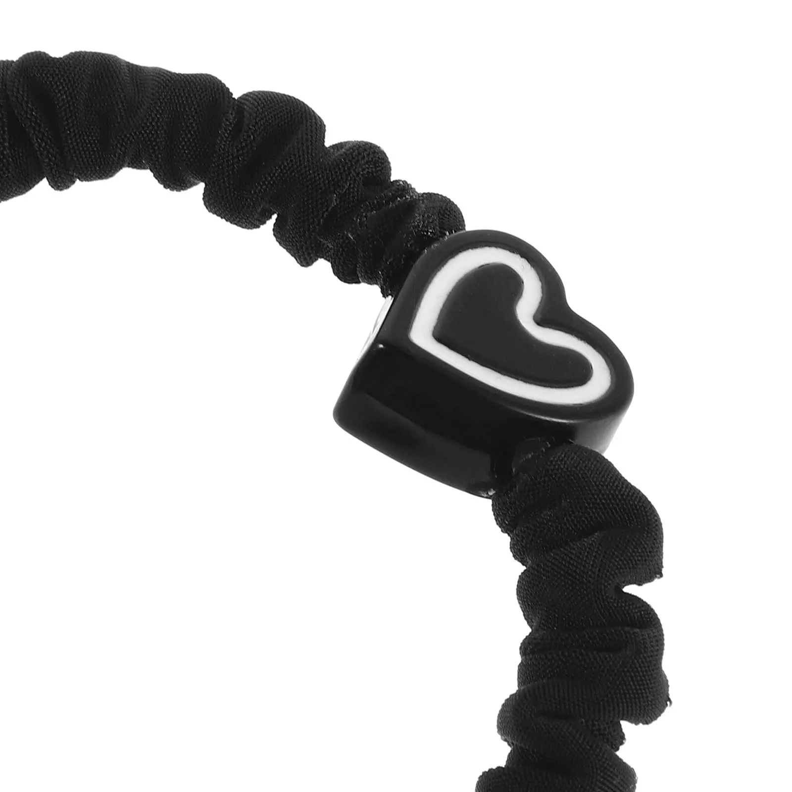 5 قطعة تصميم القلب مرونة عالية العلاقات الشعر Scrunchies للنساء الفتيات أصحاب ذيل حصان أسود لا ضرر اكسسوارات التصميم
