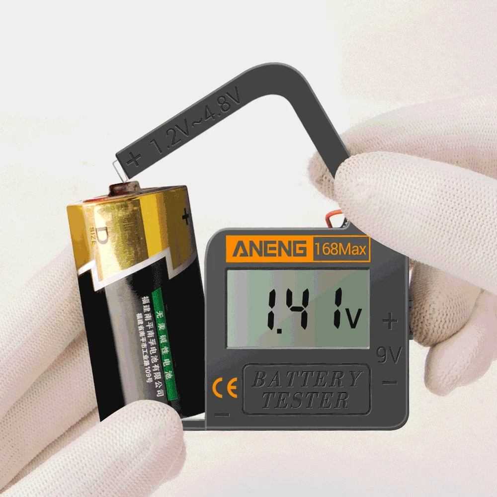 ANENG 168Max Digital Lithium Battery Tester Capacity Universal Test Checkered Load Analyzer Display Check AAA AA Button Cell