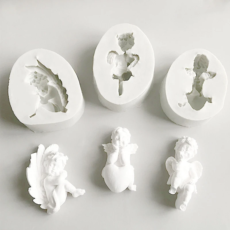 3D Angel Silicone Aromatherapy Plaster Molds Cake Decorating Tools Soap Resin Chocolate Candy Dessert Cupcake Kitchen