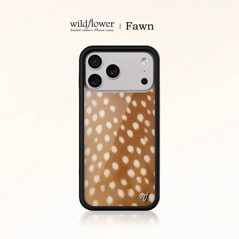 Wildflower Fawn Handyhülle für iPhone 12 13 14 15 16 17Pro Max Plus wf modische Pflaumenblüten- und Reh-Textur stoßfeste Hülle ﻿ ﻿