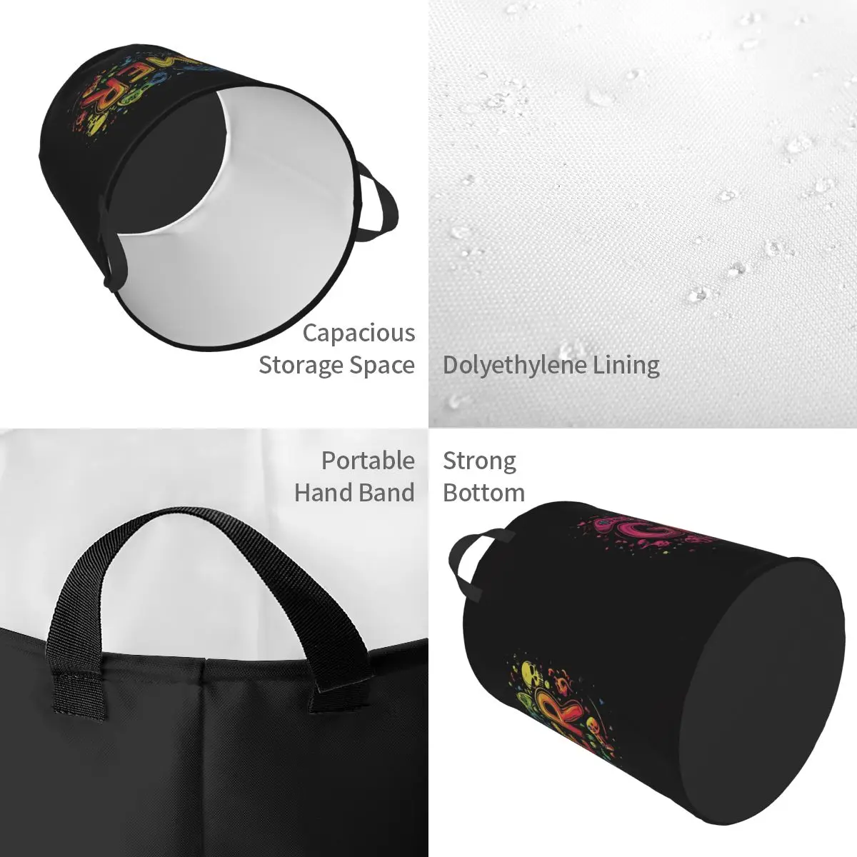 Gamer Controller Video Game Gaming Gamepad Dirty Laundry Baskets Folding Large Waterproof Clothes Toys Basket For Home Children