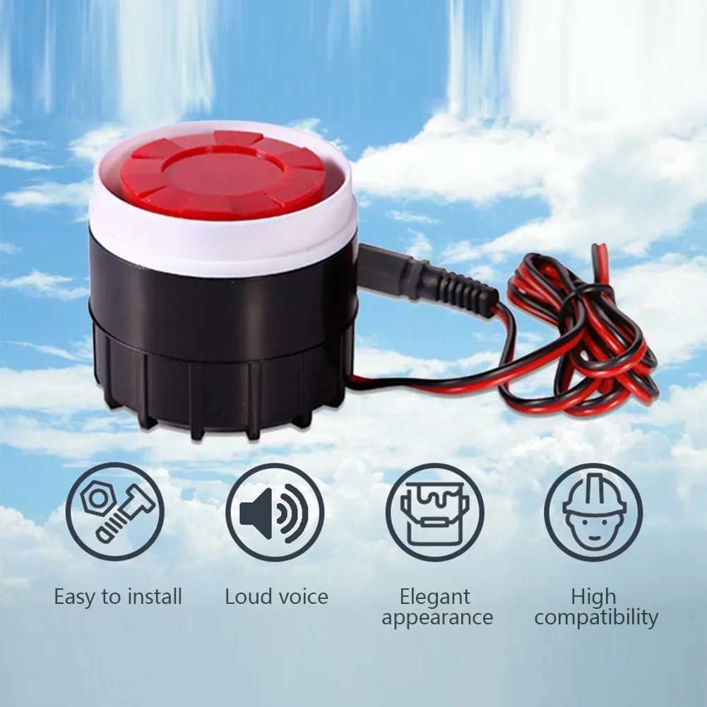 120db Wired Mini Sound Alarm Siren Horn for Alarm System Work with DC5V 9V 12V High Decibel 402 siren air raid siren