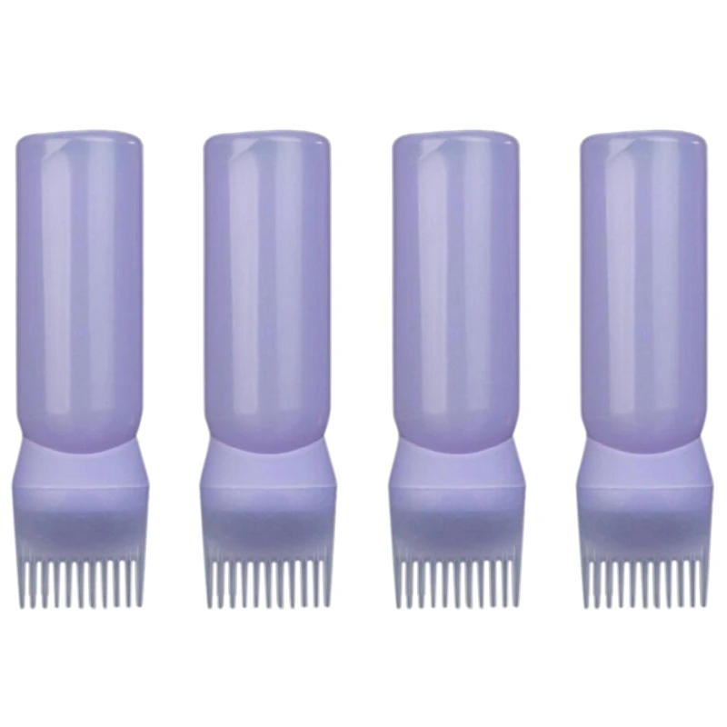 4x Verven Shampoo Fles Olie Kam 120Ml Haargereedschap Haarverf Applicator Borstelflessen Styling Tool Haarkleuring