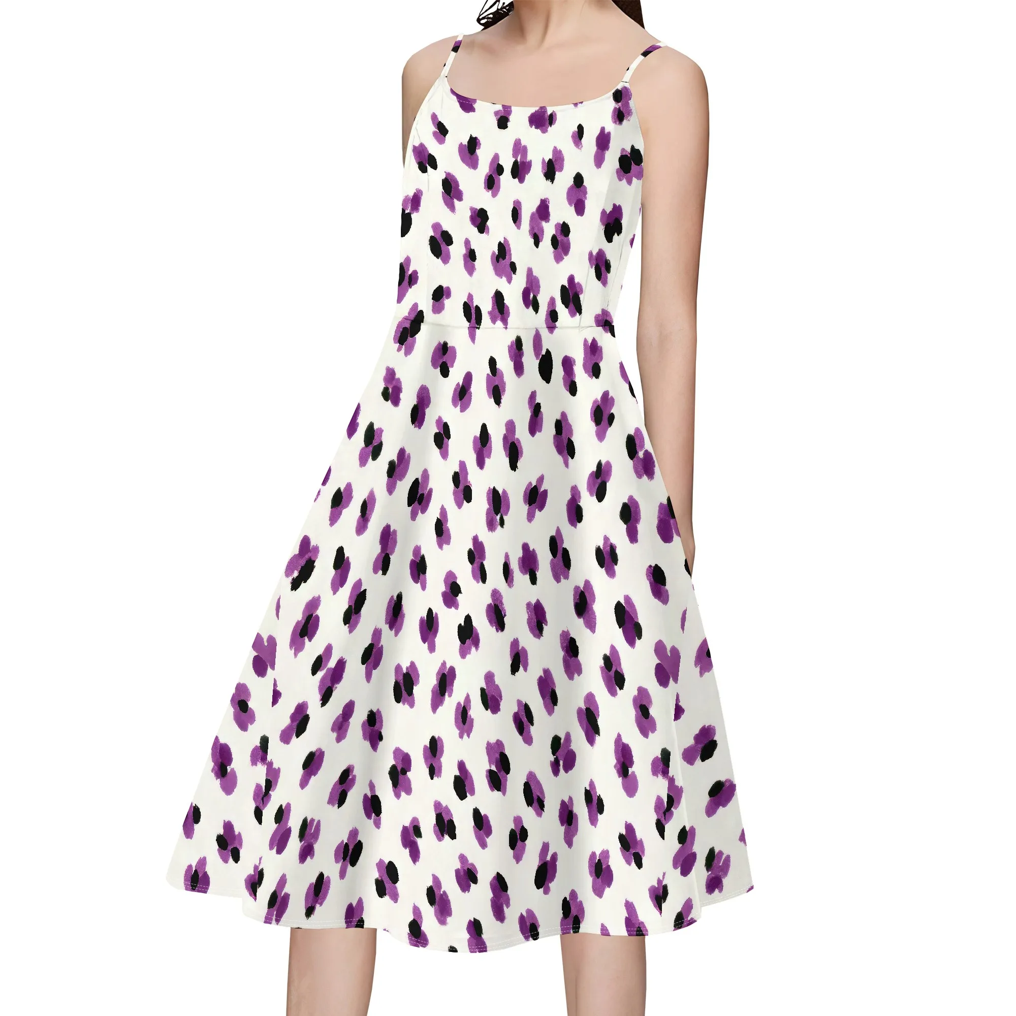 Women's Spaghetti Strap Mini Dress Sleeveless Casual Sundresses Summer Beach Party Dresses