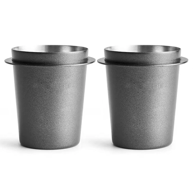 

2X Stainless Steel Dosing Cup Coffee Sniffing Mug Powder Feeder For 58Mm Espresso Machine Portafilter Coffee Tamper