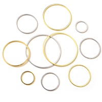 20pcs 15/20/25/30/35/40mm 316 Stainless Steel Gold Plated Earrings Rings Big Circle Ear Wire Hoops Pendant DIY Jewelry Findings