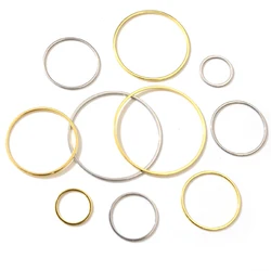 20pcs 15/20/25/30/35/40mm 316 Stainless Steel Gold Plated Earrings Rings Big Circle Ear Wire Hoops Pendant DIY Jewelry Findings
