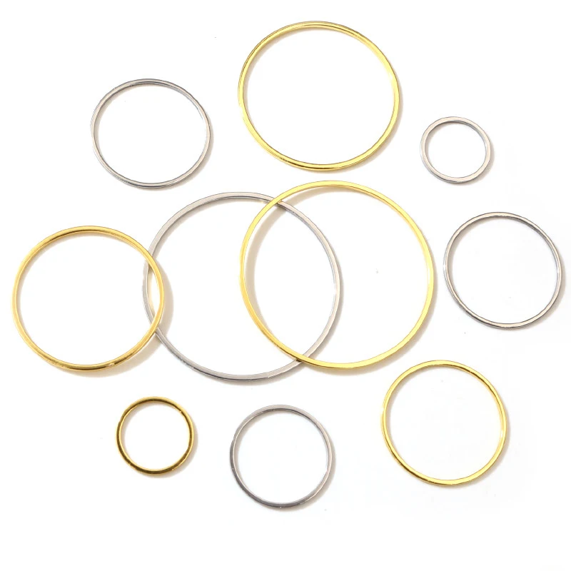 20 sztuk 15/20/25/30/35/40mm 316 ze stali nierdzewnej pozłacane kolczyki pierścienie duże koło ucha drut obręcze wisiorek DIY ocena biżuteria