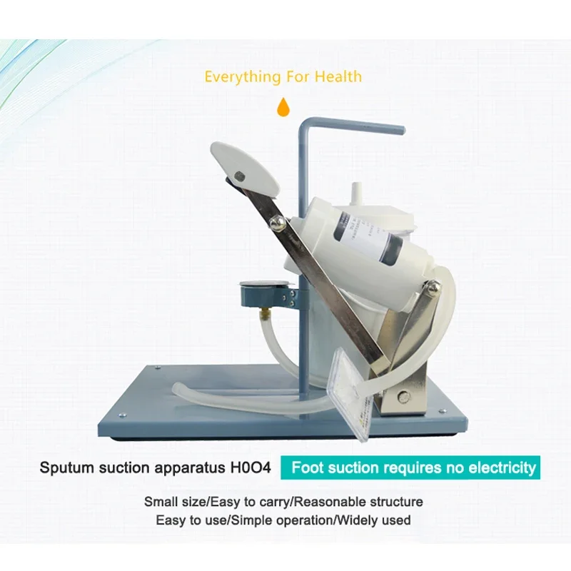 H004 Portable Mobile Sputum Suction Machine No Electricity Required Foot Pedal Sucker House-hold Aspirator For Elderly Childrens