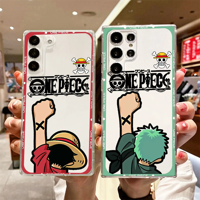 

One Piece Roronoa Zoro For Samsung S24 S23 S22 S21 S20 FE S10 S9 S8 Plus Ultra Pro Lite 5G Transparent Back Phone Case