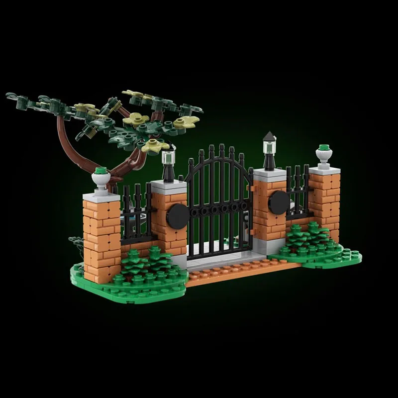 Moc Building Bricks Modular Front Gate - The Haunted Mansion Model Technology Blocks Christmas DIY Toy Construction Gifts