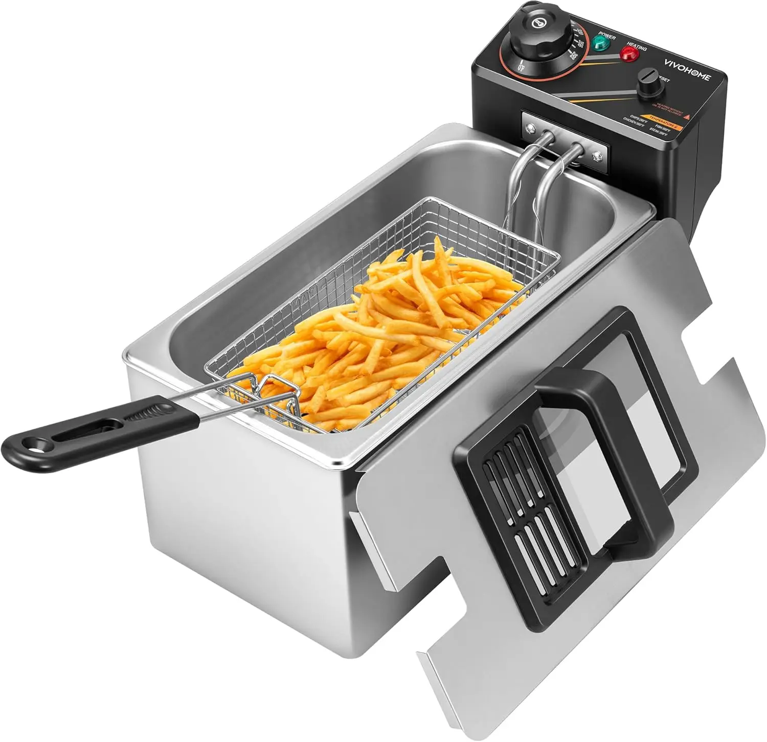 

Electric Deep Fryer with 4L / 17 Cup Oil Capacity, Stainless Steel Oil Fryer with Temperature Control and Lid