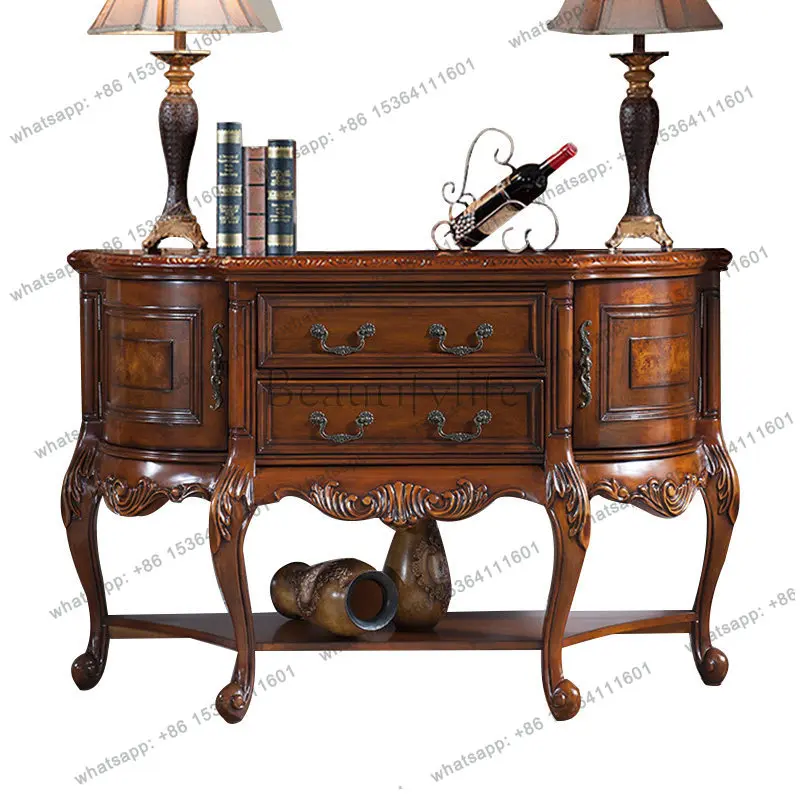 

American living room entrance decoration cabinet solid wood foyer sideboard