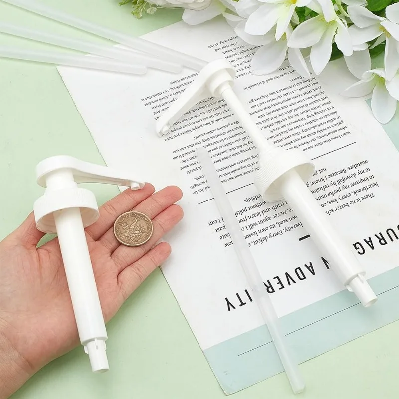 5 Pcs Plastic Dispensing Pumps White Pump Bottle Dispenser Gallon Pump Dispenser Leak Proof Dispensing Pumps Syrup Pumps Pump