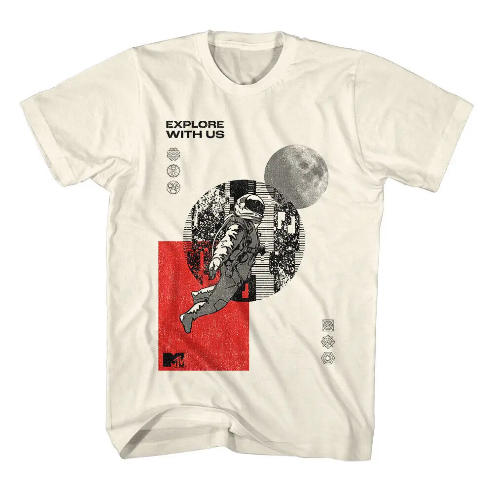 MTV Music Television Explore With Us Astronaut Men's T Shirt