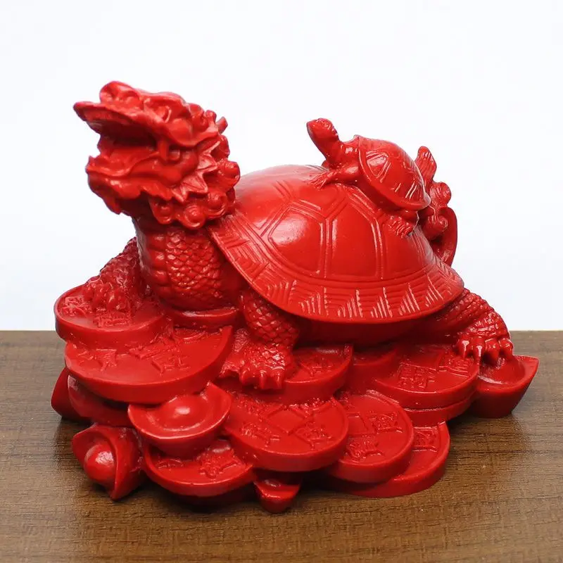 Red cinnabar town household mother son dragon  feng shui mother  longevity  dragon head  handicraft