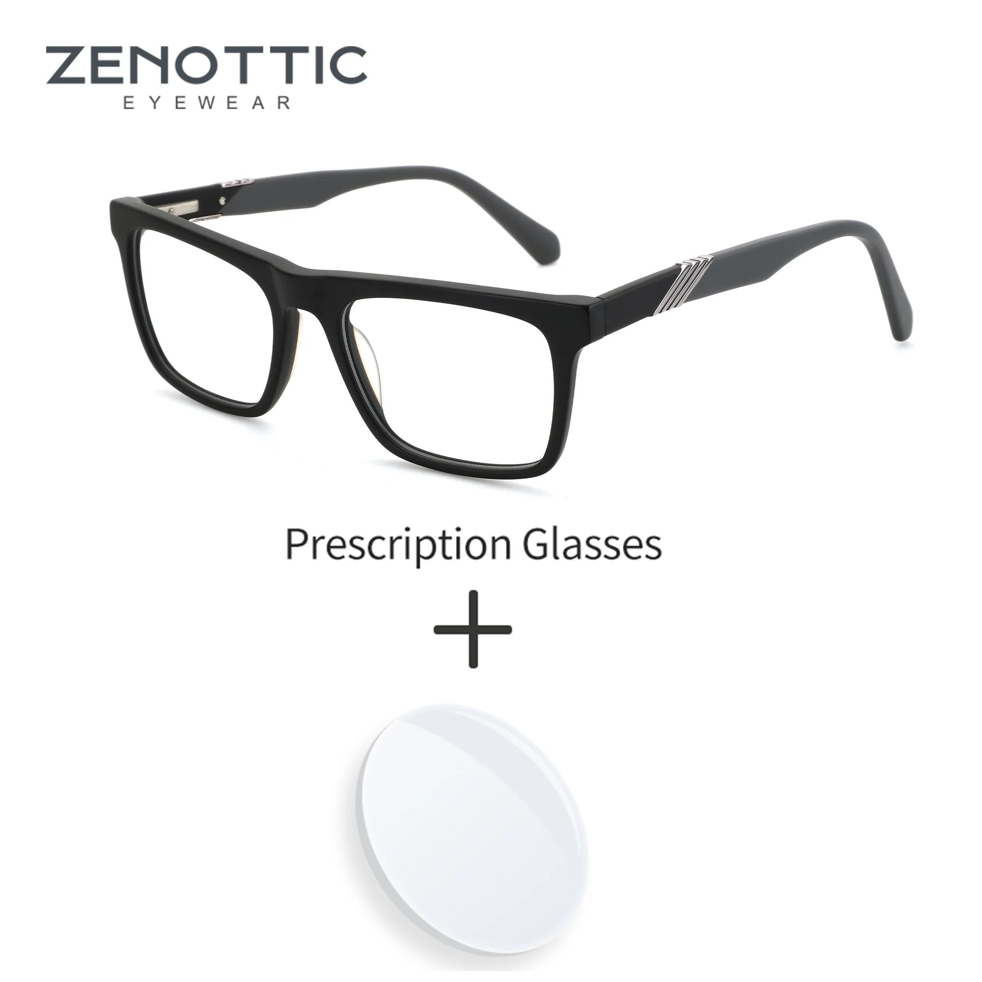 

ZENOTTIC L Size Popular Acetate Prescription Glasses Rectangle Optical Lenses With Recipe Man Myopia Eyeglasses Men