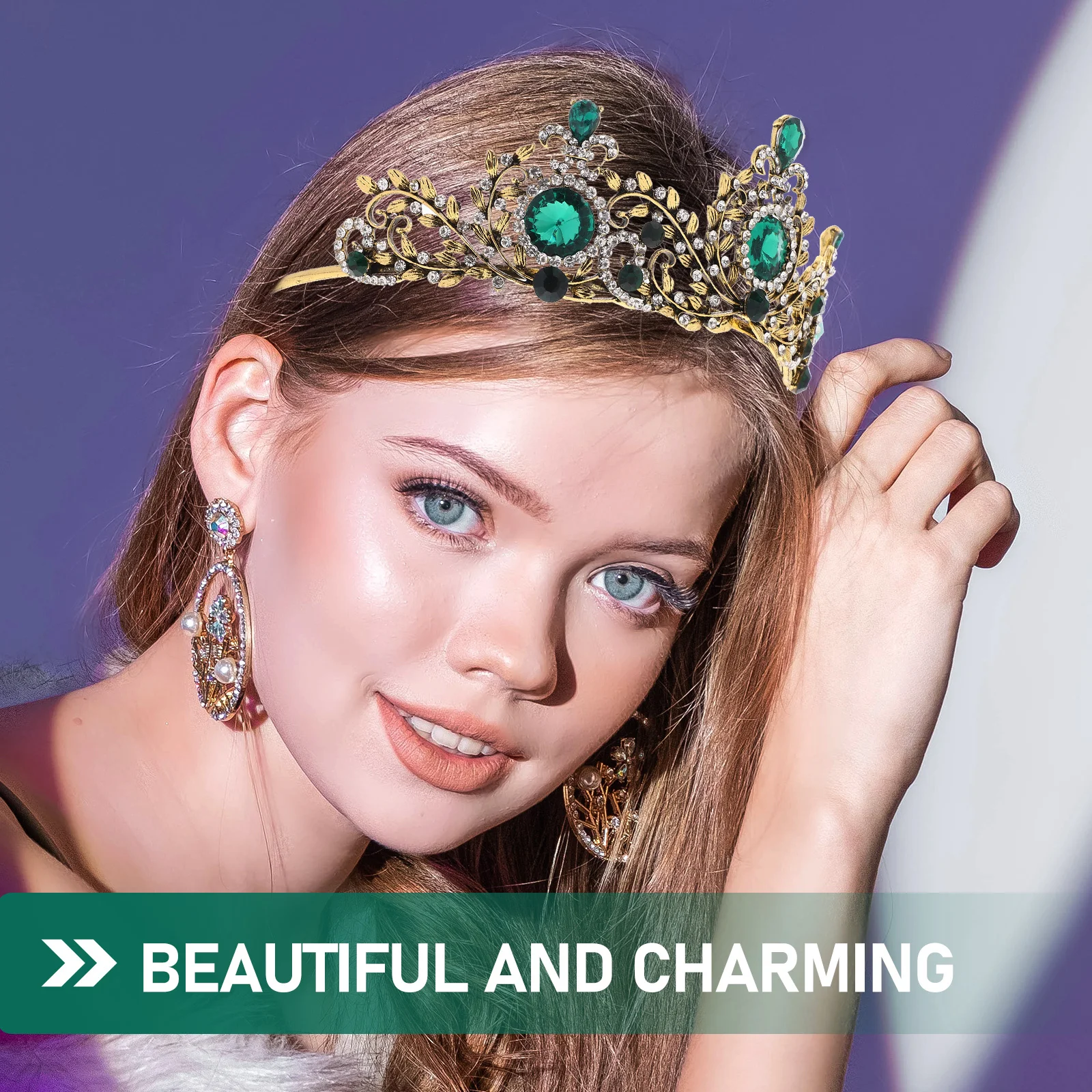 

Vintage Crown For Women Rhinestone Wedding Headpiece Bridal Hair Accessories Crown For Bride Birthday Pageant Crowns