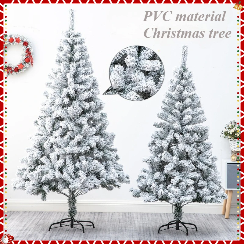 

Artificial Christmas Tree PVC Encryption White Snowflake Plush Christmas Tree 0.9m To 3m Christmas Atmosphere Party Decoration