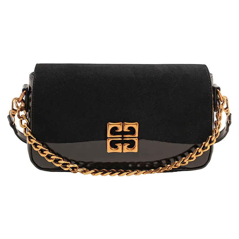 Premium Retro Matte Chain Small Square Bag Winter Trendy Designer Fashion Leopard Print Versatile Casual Shoulder Women's Bag