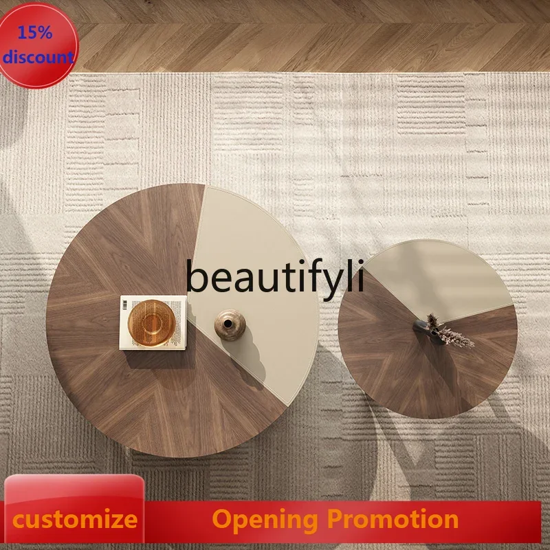 

Italian minimalist coffee table combination round creative living room home designer light luxury high-end coffee table G1218