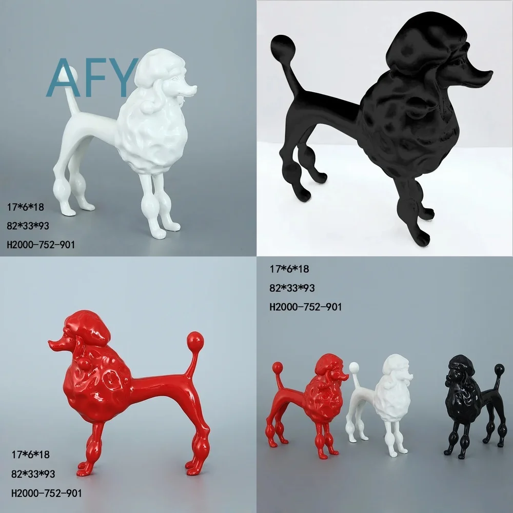 Floor to Ceiling Poodle Resin Decor for Living Room TV Stand Low Cabinet Home Decor Accessories for Windows Soft Furnishings