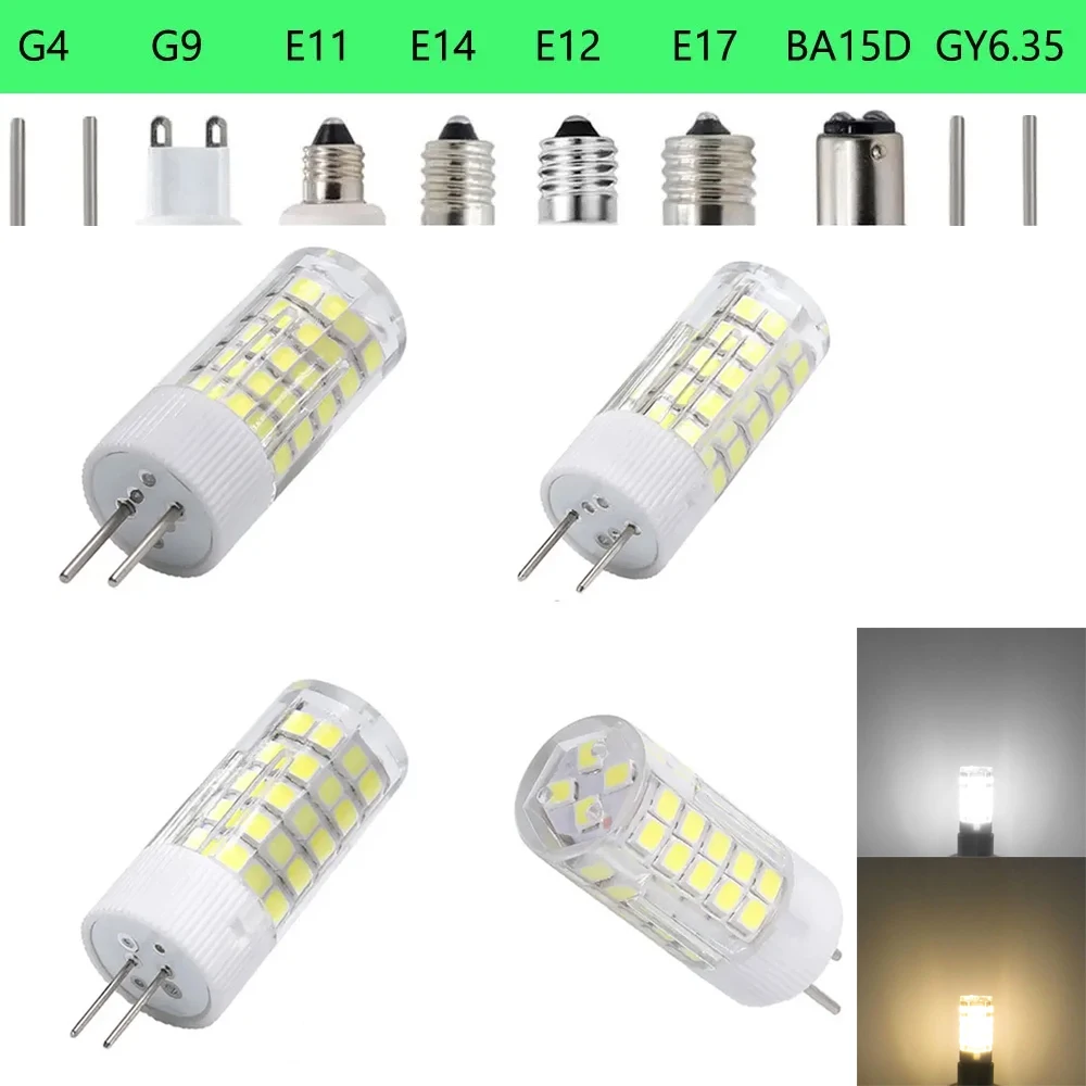 Mini LED Corn Bulbs G4 G8 GY6.35 G9 E14 E12 2835SMD 64LEDs 7W Light Replace 60W Halogen Lamps Warm Cool White for Home110V 220V