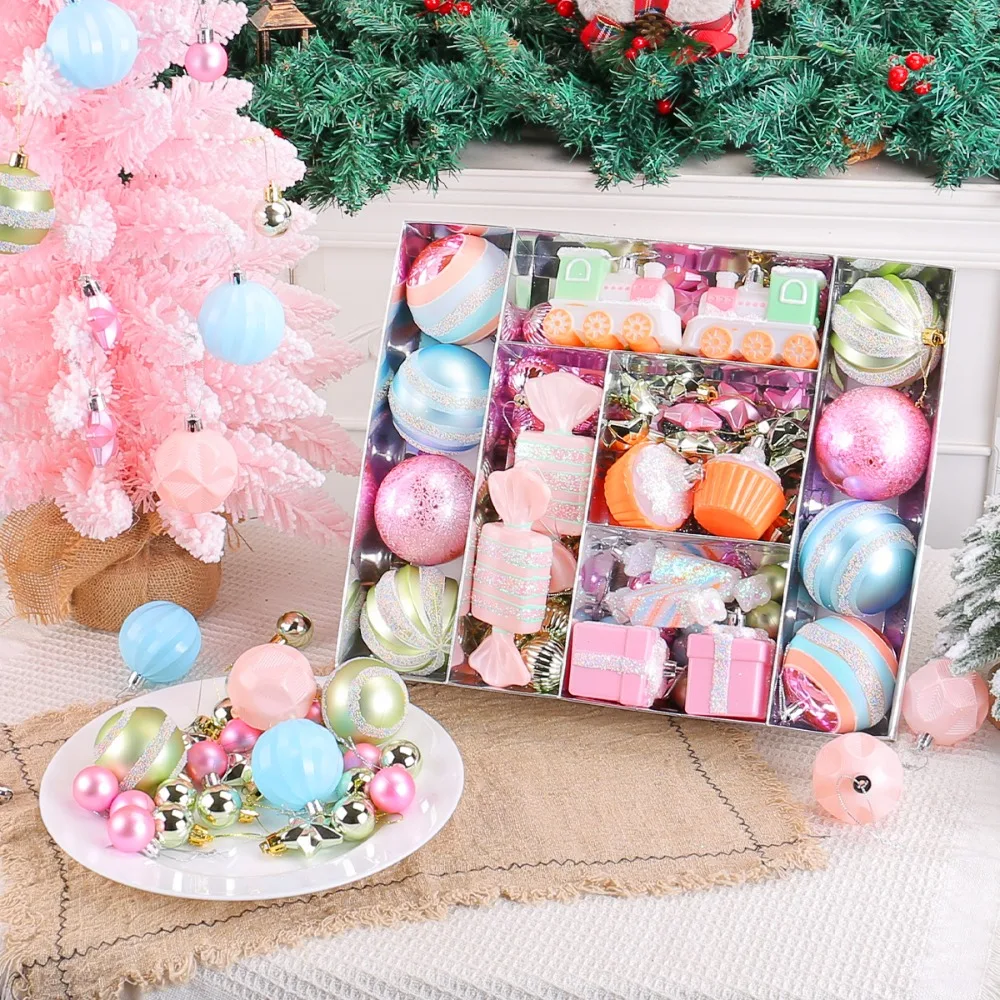 Macaroon Christmas Balls Set Candy Camera Christmas Tree Ornament Festival Plastic Merry Christmas Decorations