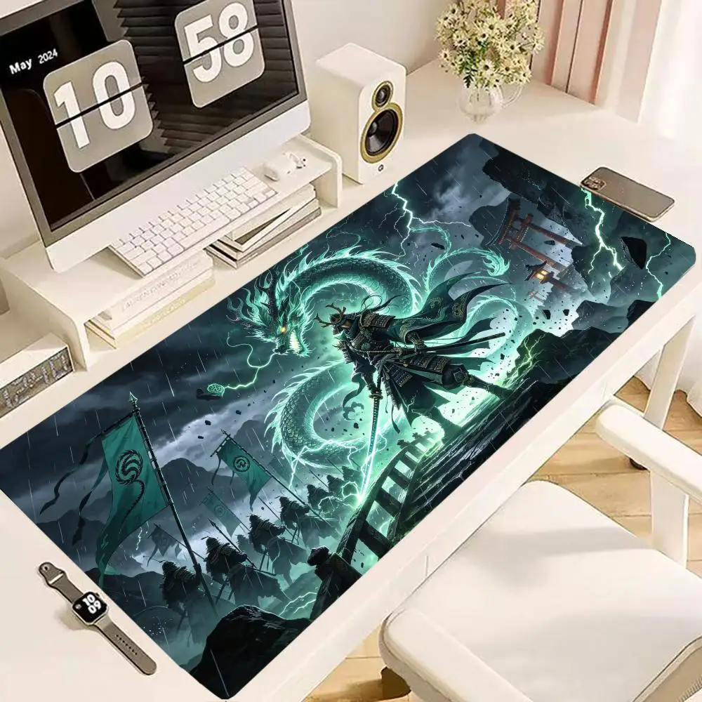 Phoenix Samurai Play Mat Smooth Cloth Surface Thick Rubber Precision Tracking For Home Gaming Desk Decor