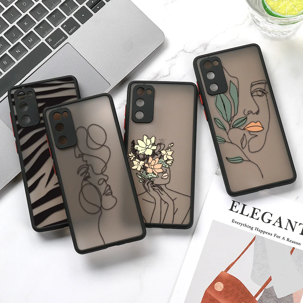 Aesthetic Mattle Phone Cases For Samsung Galaxy S26 S25 S23 Ultra Cases S22 S20 S21 FE S24 Plus Shockproof Silicone Bumper Cover