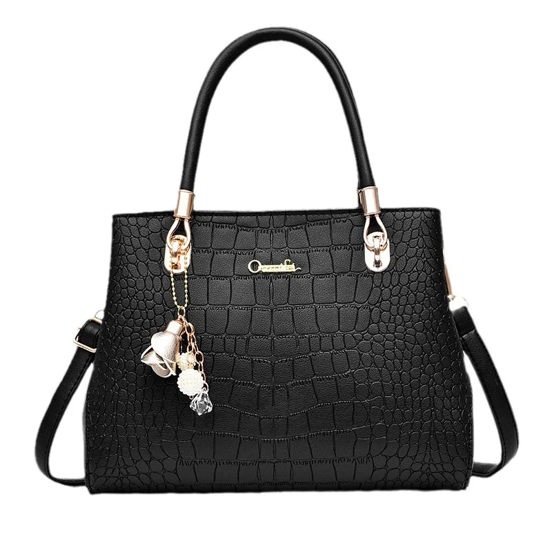 

Однотонная сумка большой вместимости, мягкая кожа, глянцевая кожа, роскошная сумка через плечо, новинка 2026, элегантная женская сумка