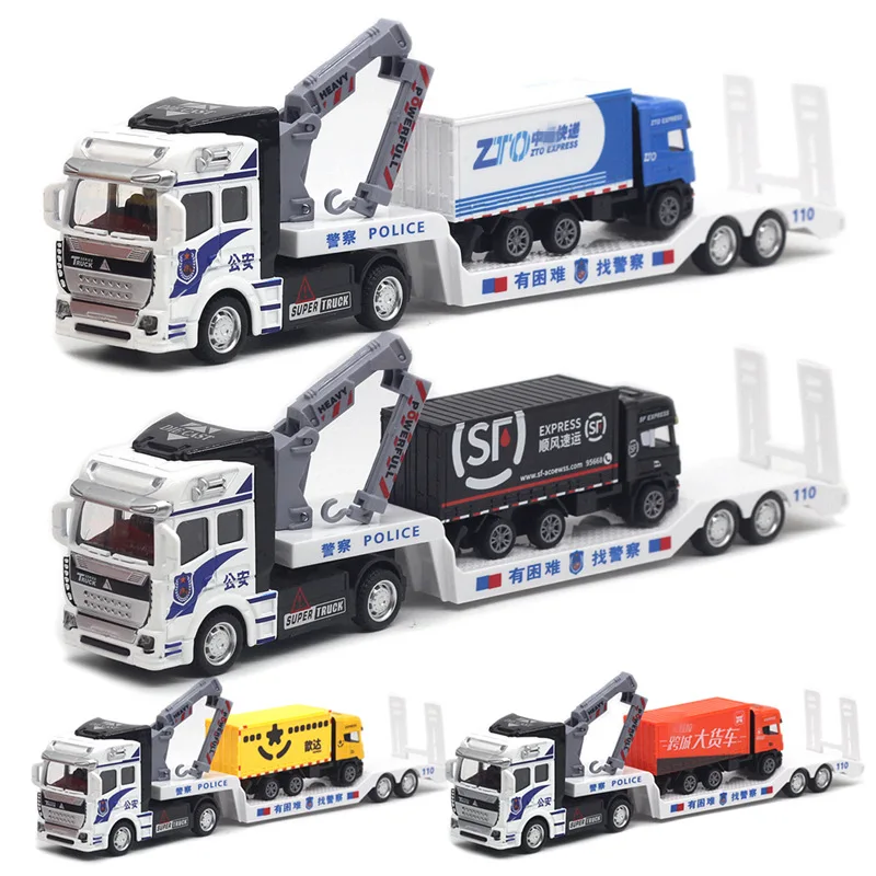 

New 1:50 alloy flatbed trailer model,rescue transport vehicle toy,simulated children's toy,wholesale
