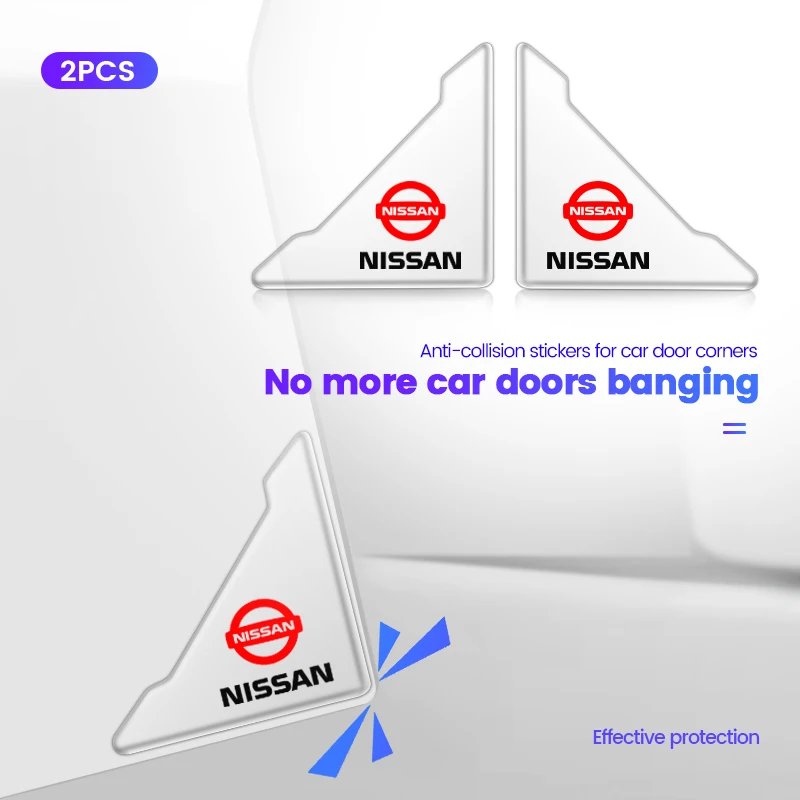 2Pcs Car Door Corner Cover Bumper Crash Protection Stickers For Nissan sentra Serena Versa tiida x-trail NV200 nismo Qashqai
