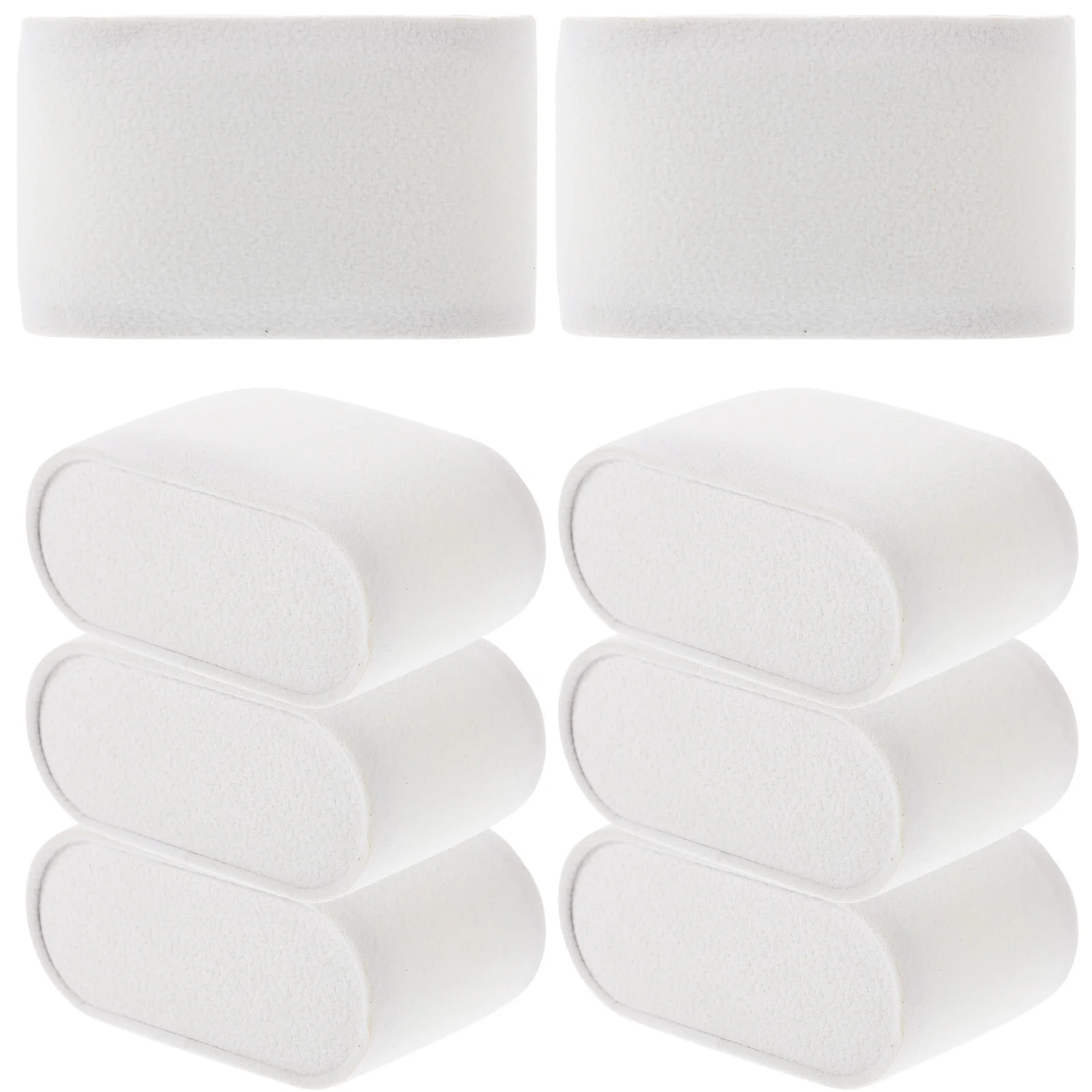 8 قطع من وسائد عرض الساعات الناعمة والمتينة وخفيفة الوزن لتنظيم المجوهرات وحامل سلسلة الإسورة باللون الأبيض للساعات