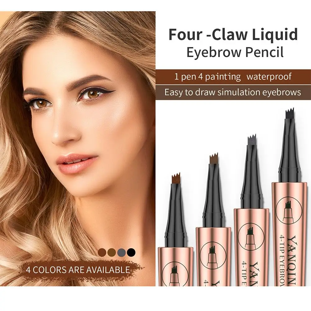 Matita per sopracciglia a 4 punti Maquillajes Para Mujer penna per sopracciglia liquida impermeabile trucco cosmetico a lunga durata Microblade Brow Pe Z0o4