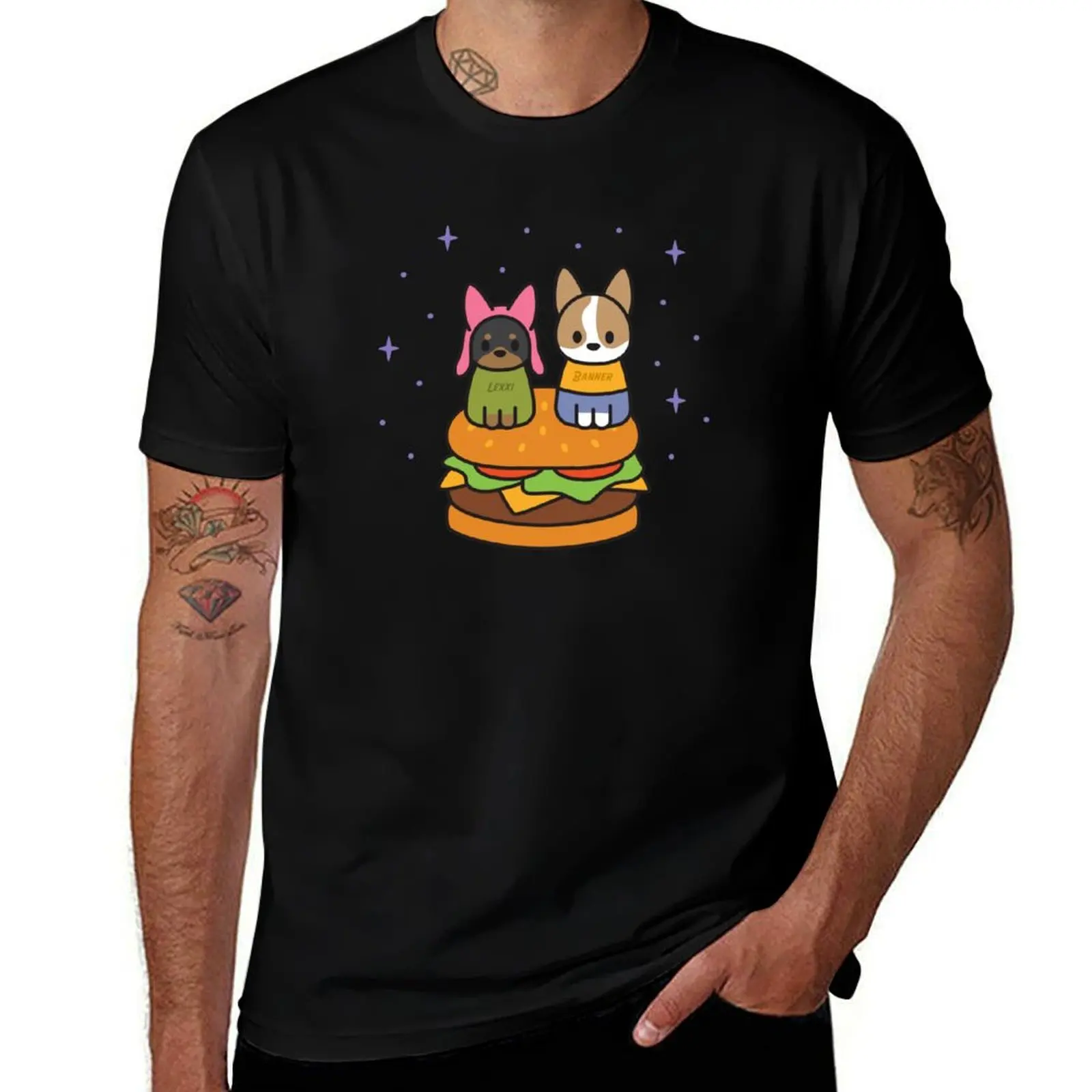 

Lexxi and Banner Out for Burgers T-Shirt man t shirts for men casual t shirt man plain