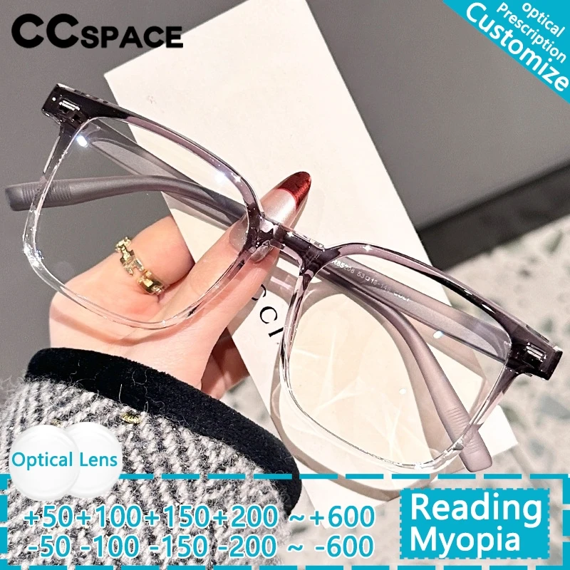 Square Large Frame Reading Glasses Women Blue Light Blocking Computer Eyewear Men's Ultralight TR90 Customizable Prescription