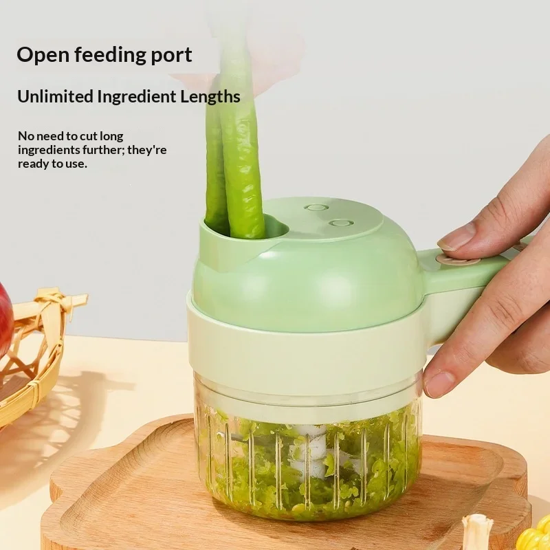 Wireless Electric Food Chopper Set, Handheld Multi‑Function Food Processor for Garlic, Meat Mincing, Peeling & Slicing Vegetable