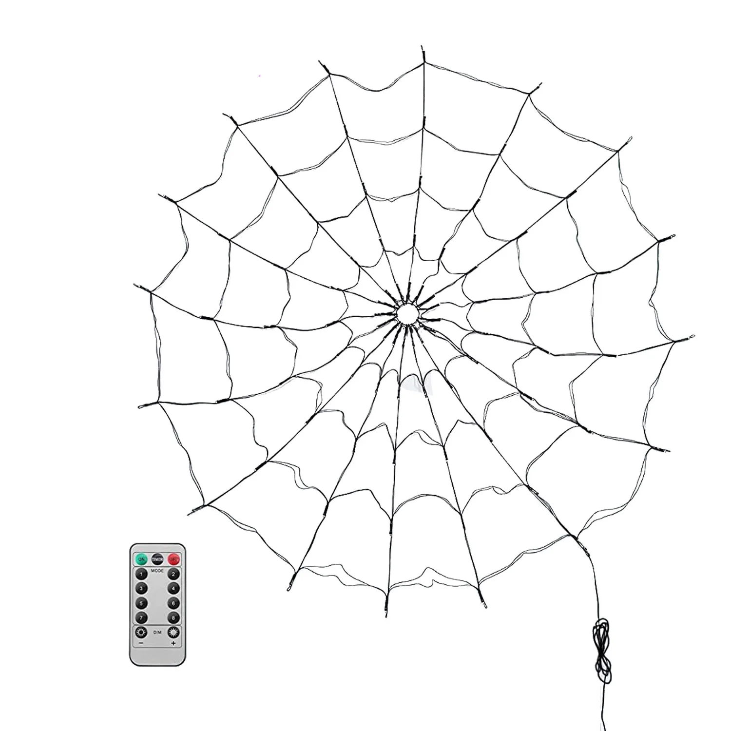 

Halloween Decorations Light 5Ft Spider Web Lights, 70 LED 8 Modes Waterproof Purple Light