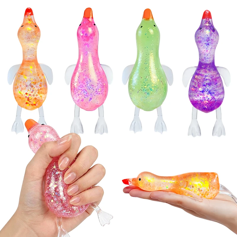 Niedlicher Enten-Stressball aus Maltosezucker, Enten-Stressabbau-Spielzeug, Formbar, Langsam Aufsteigend, Entspannendes Sensorisches Quetsch-Fidget-Spielzeug