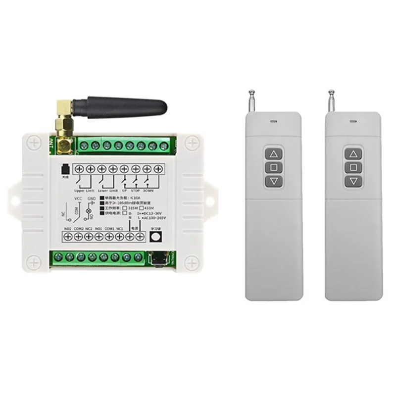 

433 МГц 3000 м DC12 В 24 В 36 В RF беспроводной пульт дистанционного управления передатчик и приемник трубчатый двигатель гаражные ворота проекционный экран жалюзи