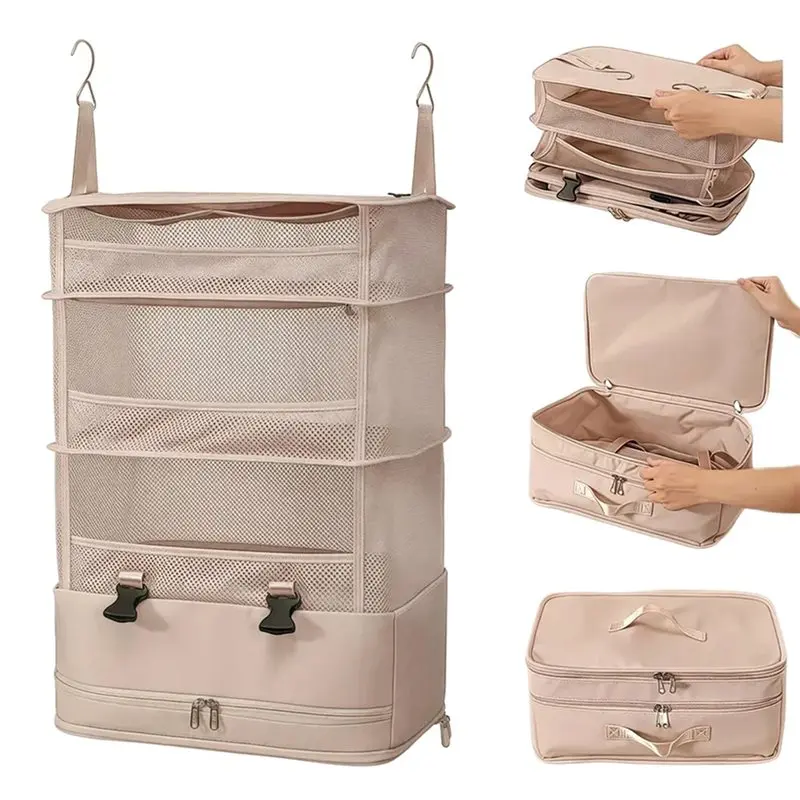 【가격 인하!】가정용품 여행용 수납 가방 1개 다기능 3단 행잉 오거나이저 의류 옷장용